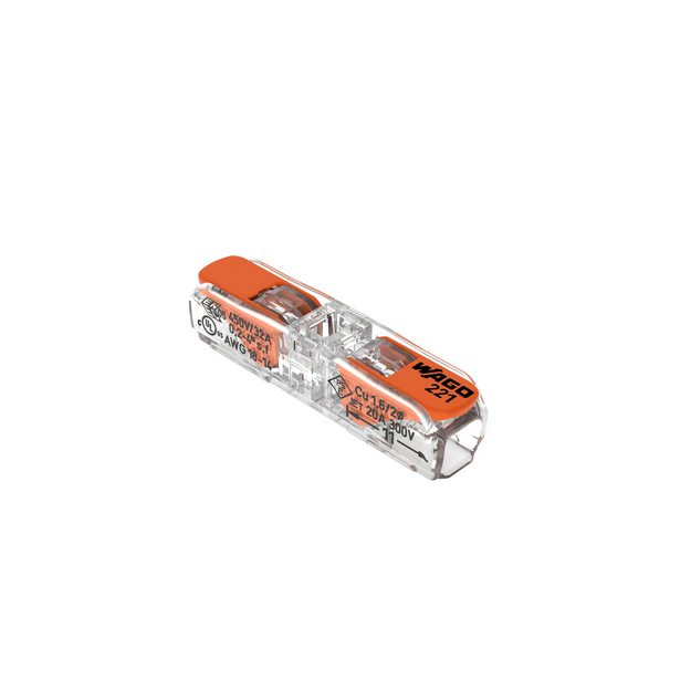 Universali laidų jungtis INLINE 2×0.2 – 4mm²(60vnt. pakuotė) WAGO 221-2411/60