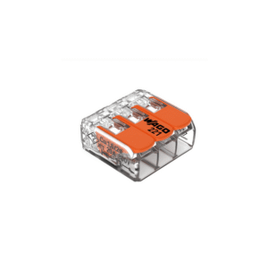 Universali laidų jungtis 3×0.2 – 4mm²(50vnt. pakuotė) WAGO 221-413/50