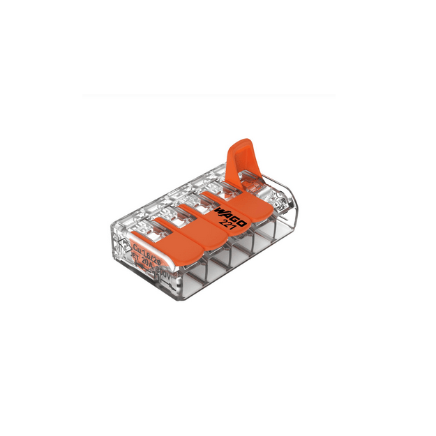Universali laidų jungtis 5×0.2 – 4mm²(25vnt. pakuotė) WAGO 221-415/25 - Image 2