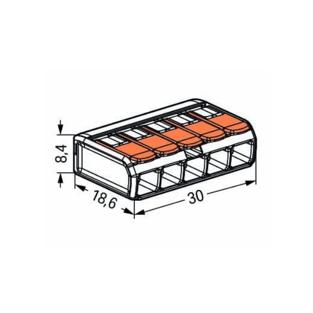Universali laidų jungtis 5×0.2 – 4mm²(25vnt. pakuotė) WAGO 221-415/25 - Image 3