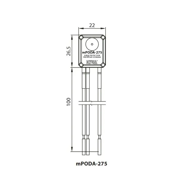 Viršįtampio ribotuvas rozetėms KIWA mPODA-275 275V/3kA - Image 2