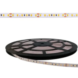 AKTO PLUS LED juosta 24V 9.6W/m 120LED/m 1080lm/m šiltai balta 3000K 120°, ritė 50m