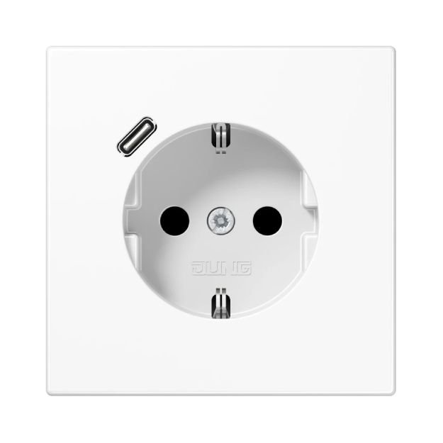 JUNG Kištukinis lizdas su USB C tipo įkrovikliu baltas LSLS 1520-18 C WW