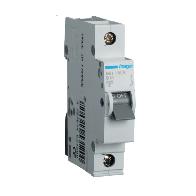 Automatinis jungiklis Hager MB116A 16A 6kA 1polis, B tipas