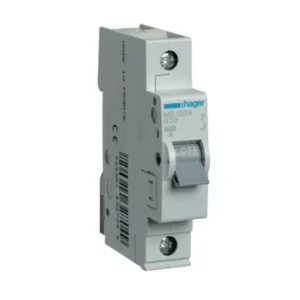 Automatinis jungiklis Hager MB120A 20A 6kA 1polis, B tipas
