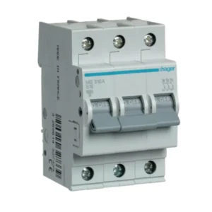 Automatinis jungiklis Hager MB316A 16A 6kA 3polis, B tipas