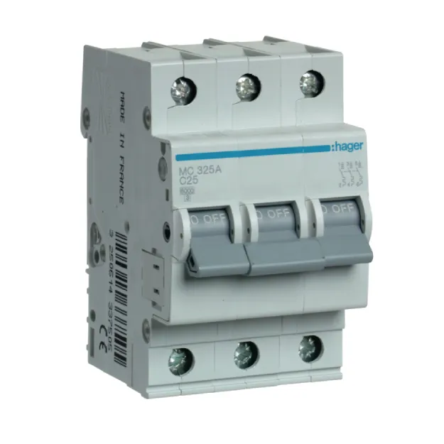 Automatinis jungiklis Hager MB325A 25A 6kA 3polis, B tipas