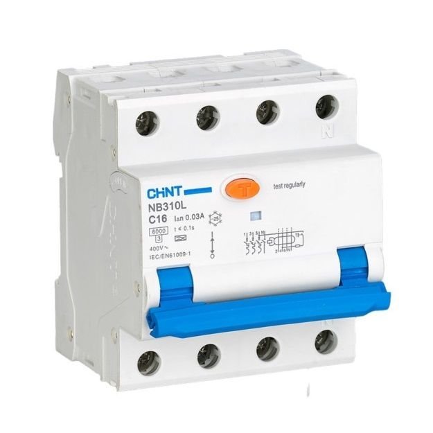 Automatinis jungiklis su srovės nuotėkio rele Chint RCBO 3P+N 20A C charakteristika 30mA A tipas 6kA - Image 3