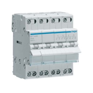 Modulinis perjungiklis SFT440 4-modulių I-0-II 4polis 40A 400V pajungimas iš viršaus