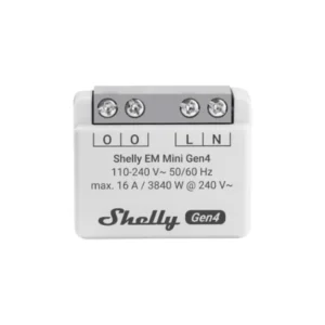 Shelly EM Mini Gen4 energijos matuoklis 16A (WiFi, Zigbee, Bluetooth, Matter)