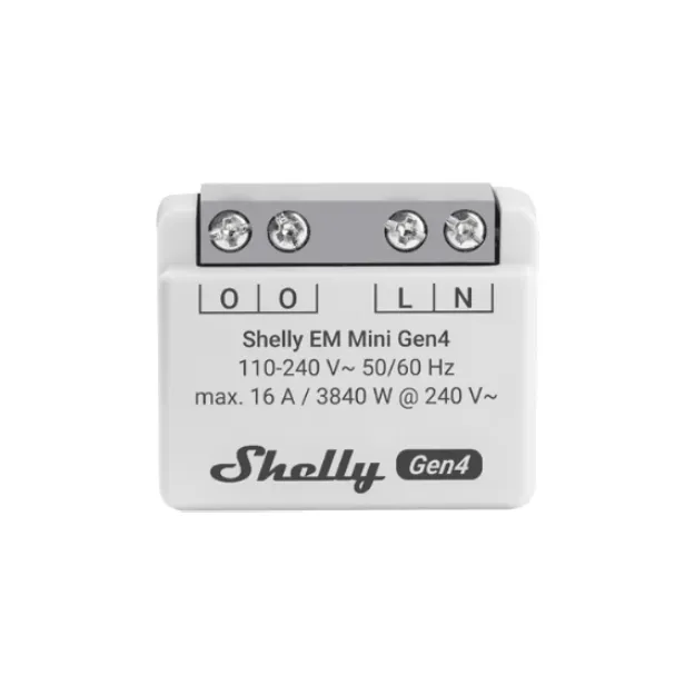 Shelly EM Mini Gen4 energijos matuoklis 16A (WiFi, Zigbee, Bluetooth, Matter)