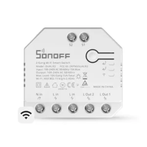 Sonoff DualR3 2 kanalų išmanusis jungiklis su apskaitos ir variklio valdymo funkcija (Wi-Fi)