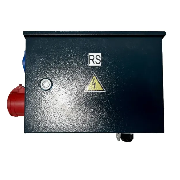 Statybinis elektros skydas įvadui IP44 1x16A 230V 1x16A 400V metalinis juodas sukomplektuotas