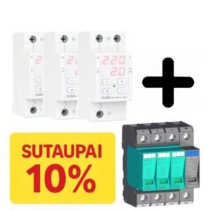 Įtampos kontrolė ZUBR CV2-63 3vnt. + viršįtampio apsauga KIWA I+II+III 81.027