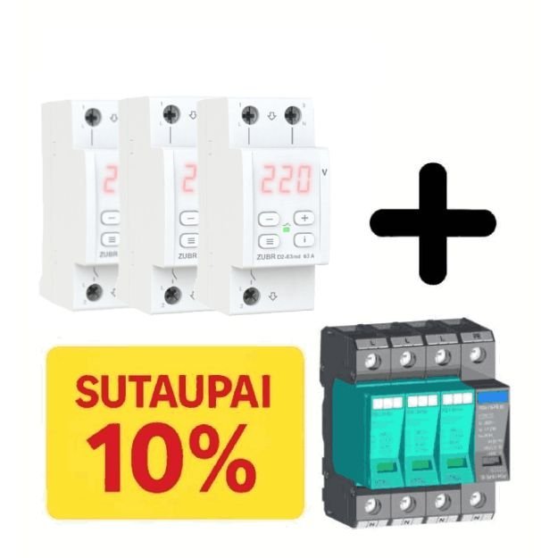 Įtampos kontrolė ZUBR D2-63 3vnt + viršįtampio apsauga KIWA I+II+III 81.027