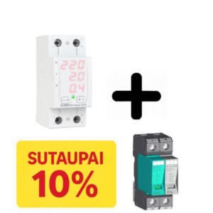 Įtampos kontrolė ZUBR MF2-63 + viršįtampio apsauga KIWA PO 1+1 e 280V 7kA