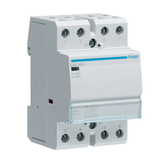 Kontaktorius Hager ESC463 4polis 63A 400V 4NA ritė 230V AC