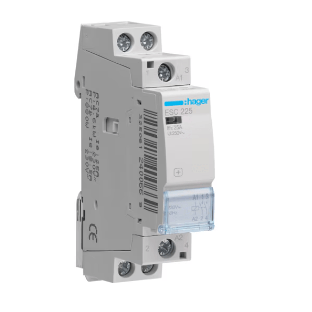 Kontaktorius Hager ESC225 2polis 25A 400V 2NA ritė 230V AC