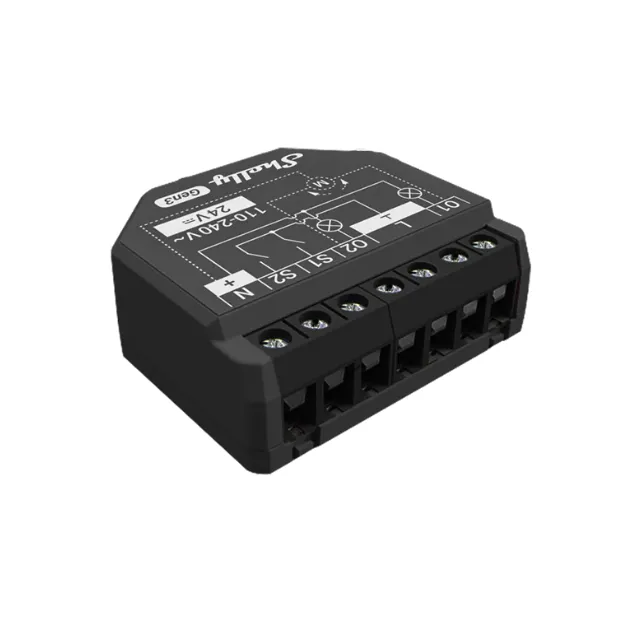 Shelly 2PM Gen3 2 kanalų variklio ir žaliuzių valdymo relė su galios matavimu (WiFi + Bluetooth, 2x10A)