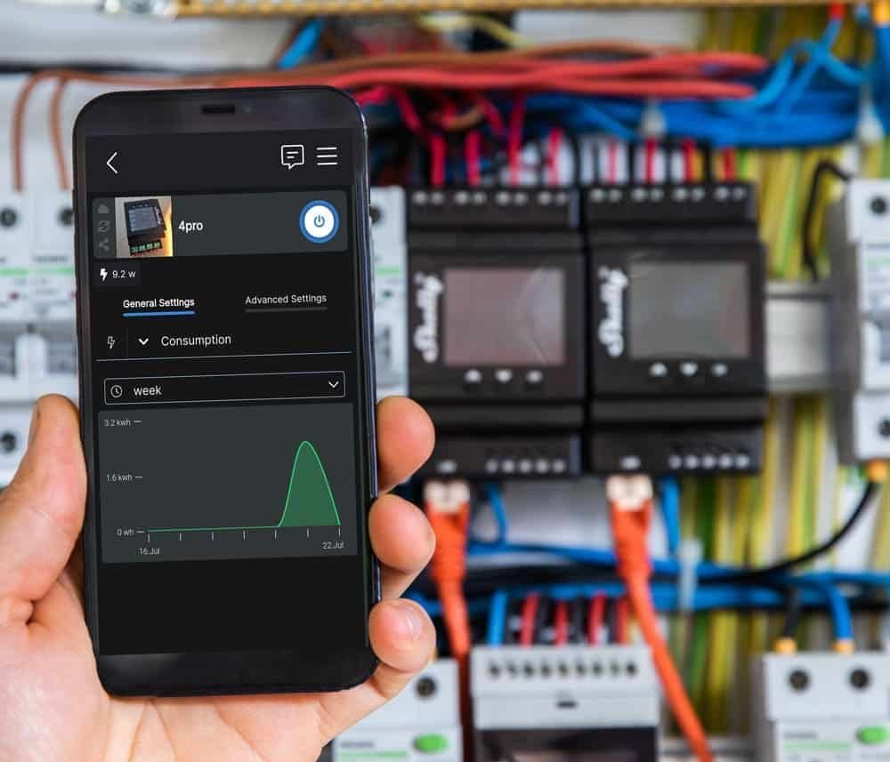 Shelly Pro 4PM 4 kanalų DIN bėgio relė jungiklis su Wi-Fi, LAN ir Bluetooth ryšiu - Image 2